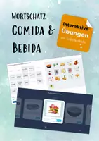 Vorschau - Spiele - Interaktive Aufgaben: Comida y Bebida (Essen und Trinken) - Deckblatt