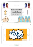 Vorschau - Aufgabenkarten - Bodypercussion Fli Fla Flo Bildkarten kreatives Arbeitsblatt QR Video - Seite 3