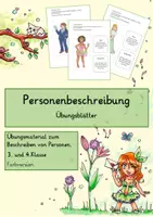 Vorschau - Arbeitsblätter - Personenbeschreibungen Übung in Farbe - Deckblatt