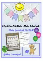 Vorschau - Mal- und Bastelvorlagen - Flip-Flap-Büchlein Schuljahresende - Deckblatt