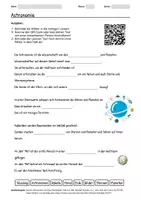 Vorschau - Arbeitsblätter - Arbeitsblatt zum Thema "Astronomie" + Onlineübung & MP3 + Infografik - Deckblatt