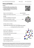 Vorschau - Arbeitsblätter - Arbeitsblatt zum Thema "Atome und Moleküle" + Onlineübung & MP3 + Mindmap + Infografik - Deckblatt