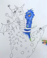Vorschau - Mal- und Bastelvorlagen - Kunsteinheit "Handmonster" - perfekt für's Homeschooling! - Deckblatt