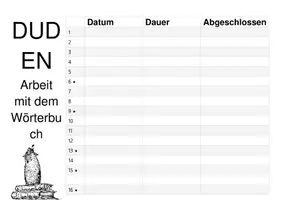 Vorschau - Stationenlernen - Werkstatt zur Thematik "Einführung des Duden" - Deckblatt