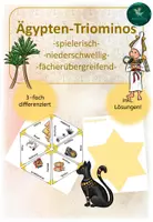 Vorschau - Stationenlernen - Ägypten Triominos I spielerisch I 3-fach differenziert - Deckblatt