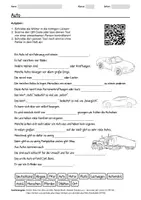 Vorschau - Arbeitsblätter - Arbeitsblatt zum Thema "Auto" + Onlineübung & MP3 + Mindmap + Infografik - Deckblatt