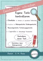 Vorschau - Arbeitsblätter - Geschichten schreiben Eigene Texte kontrollieren - Deckblatt