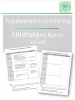Vorschau - Arbeitsblätter - Anleitung Argumentation - auch in blanko zum Ausfüllen - Deckblatt
