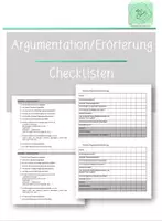 Vorschau - Arbeitsblätter - Checklisten Argumentation, Erörterung - Deckblatt
