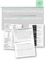Vorschau - Arbeitsblätter - Sprachliche Hilfen für Erörterungen/Argumentationen - Deckblatt