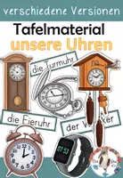Vorschau - Poster - Tafelmaterial - Die Uhr / Uhrzeit - viele Uhren eine Zeit - Deckblatt