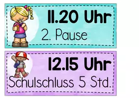 Vorschau - Poster - Wichtige Uhrzeiten zur Strukturierung des Schultags - Aushang für das Klassenzimmer - Seite 2