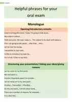 Vorschau - Arbeitsblätter - Materialpaket, bundle, helpful phrases for oral exams, Sprechprüfungen, verschiedene layouts und Längen - Seite 1