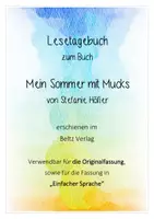Vorschau - Unterrichtsreihen - Lesetagebuch zur Lektüre "Mein Sommer mit Mucks" - Deckblatt