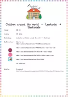 Vorschau - Arbeitsblätter - Kontinente & Children around the world: Lesekartei & Steckbrief Vorlage - Englisch - Kl. 3/4 - Seite 1