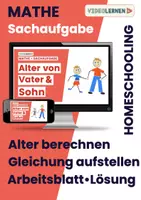 Vorschau - Videos - Textaufgabe Alter von Vater und Sohn berechnen Gleichung aufstellen #Homeschooling - Deckblatt