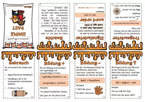 Vorschau - Mal- und Bastelvorlagen - Englisch Grammatik - Simple Past - Pocket Grammar - Faltheft - Seite 1