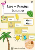 Vorschau - Spiele - Lese-Domino Sommer (auch in Silbenschrift) - Deckblatt