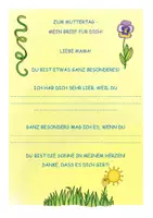 Vorschau - Arbeitsblätter - Brief - Zum Muttertag - Deckblatt