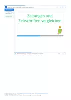 Vorschau - Arbeitsblätter - Reflexion Medien und Werbung - Zeitungen und Zeitschriften vergleichen - Deckblatt