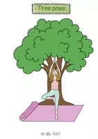 Vorschau - Mal- und Bastelvorlagen - Yoga tree pose/ Postura del Árbol - Deckblatt