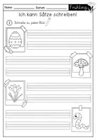 Vorschau - Arbeitsblätter - Frühling - Erste Sätze schreiben - zweifach differenziert für die 1.Klasse - Seite 3
