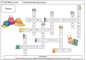 Vorschau - Arbeitsblätter - Kreuzworträtsel Kleidung 2 - Seite 2