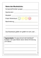 Vorschau - Unterrichtsreihen - Hörtagebuch für insgesamt 8 Musikstücke (fernlerntauglich) - Seite 1