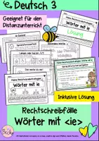 Vorschau - Arbeitsblätter - Wörter mit ie (langes i) - Deckblatt