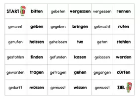 Vorschau - Arbeitsblätter - Domino - Zeitformen - Partizip Perfekt - Seite 1