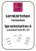 Vorschau - Stationenlernen - Lernkärtchen - Verbenliste - Sprachstarken 5/6 - Deckblatt