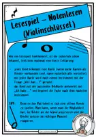 Vorschau - Stationenlernen - Notenlesen Violinschlüssel - Lesespiel - Seite 1