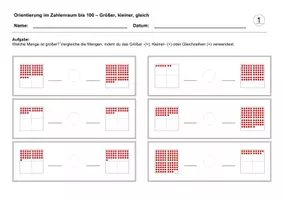 Vorschau - Arbeitsblätter - Größer, kleiner, gleich (Zahlenraum bis 100) - Seite 2