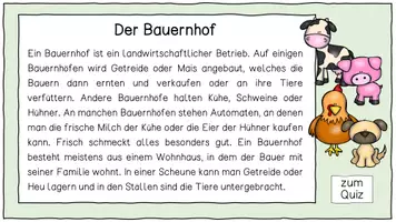 Vorschau - Interaktives Material - Interaktiver Lesetext "Bauernhof" - Interaktive PDF - Seite 1