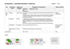 Vorschau - Stundenentwürfe - Schriftliche Subtraktion - Einführung - Seite 1