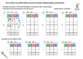 Vorschau - Stundenentwürfe - Schriftliche Subtraktion - Einführung - Deckblatt