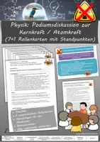 Vorschau - Stundenentwürfe - Physik: Podiumsdiskussion / Streitgespräch / Rollenspiel zur Kernkraft / Atomkraft / Kernenergie / Regenerative Energien - Rollenkarten & Co (Materialpaket) - Deckblatt