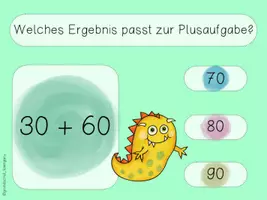 Vorschau - Stationenlernen - interaktive PDF Addition Zehnerzahlen Zahlenraum 100 - interaktives Pdf Plusaufgaben - Seite 2