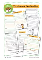 Vorschau - Lehrpläne/Lehrermaterial - Wochenplan - verschiedene Motive - individualisierbar - Deckblatt