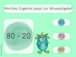 Vorschau - Stationenlernen - interaktive PDF Subtraktion Zehnerzahlen Zahlenraum 100 - interaktives Pdf Minusaufgaben - Seite 2