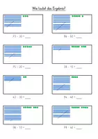 Vorschau - Arbeitsblätter - Zehner von gemischten Zehnern subtrahieren - Deckblatt