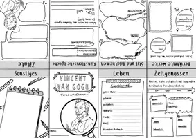 Vorschau - Arbeitsblätter - Vincent van Gogh - Forscherheft + 2 Bildvorlagen - Seite 1