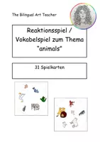 Vorschau - Stationenlernen - Vokabelspiel / Reaktionsspiel Englisch animals - Deckblatt