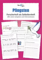 Vorschau - Arbeitsblätter - Pfingsten Forscherheft – Pfingstwunder, Dreifaltigkeit, Bräuche (Grundschule) - Deckblatt