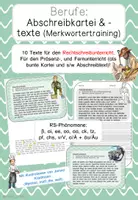 Vorschau - Unterrichtsreihen - BERUFE: Abschreibkartei und -texte, Merkwörtertraining (RS) - Deckblatt