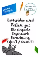 Vorschau - Präsentationen/Tafelbilder - Lernvideo und Folien zu: Gegenwart Verneinung mit dont - doesnt - Deckblatt