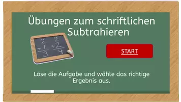Vorschau - Spiele - Interaktives Tafelbild zum schriftlichen Subtrahieren - Deckblatt