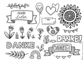 Vorschau - Mal- und Bastelvorlagen - Danke-Karten basteln, Geschenk, Muttertag, Vatertag - Seite 2