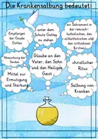 Vorschau - Arbeitsblätter - Was bedeutet die Krankensalbung? Schreibimpulse, Akrostichon + Plakat Poster Reflexion Sakrament Religion Ethik - Seite 1