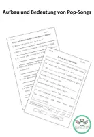 Vorschau - Arbeitsblätter - Aufbau und Bedeutung von Pop-Songs - Deckblatt